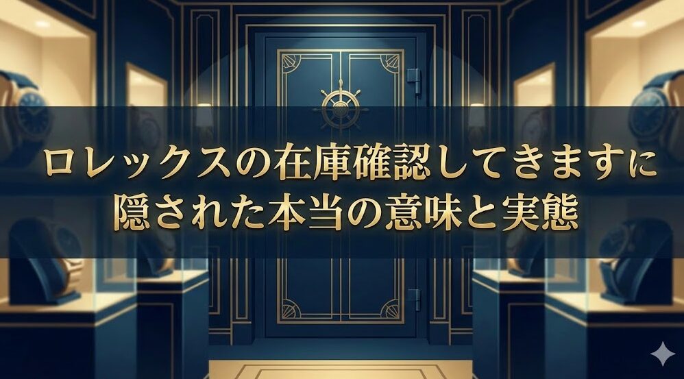 ロレックスの在庫確認してきますに隠された本当の意味と実態