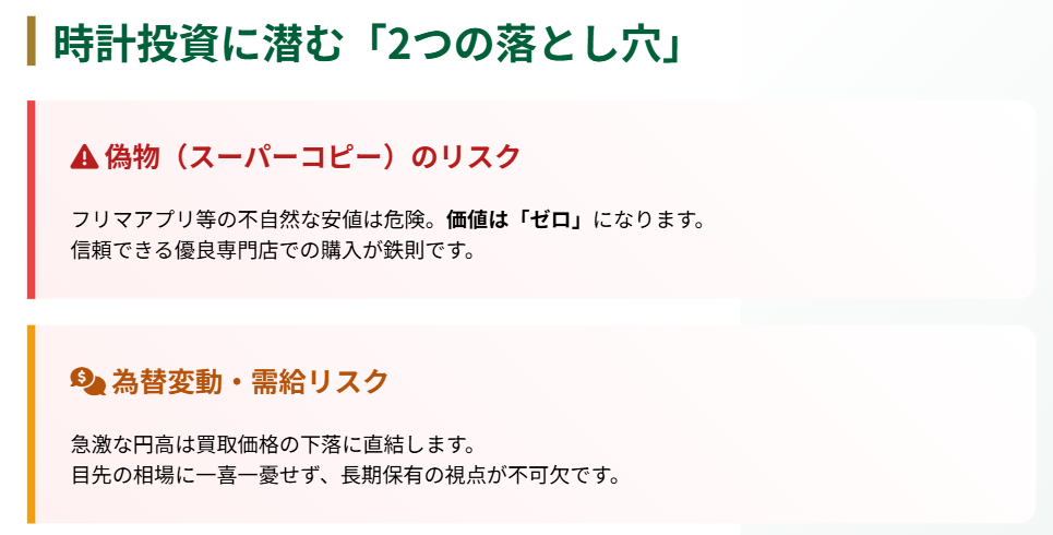 時計投資としての適性とリスク