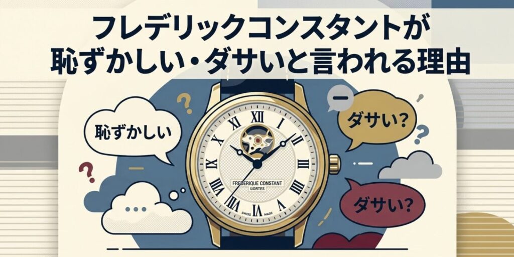 フレデリックコンスタントが恥ずかしいやダサいと言われる理由