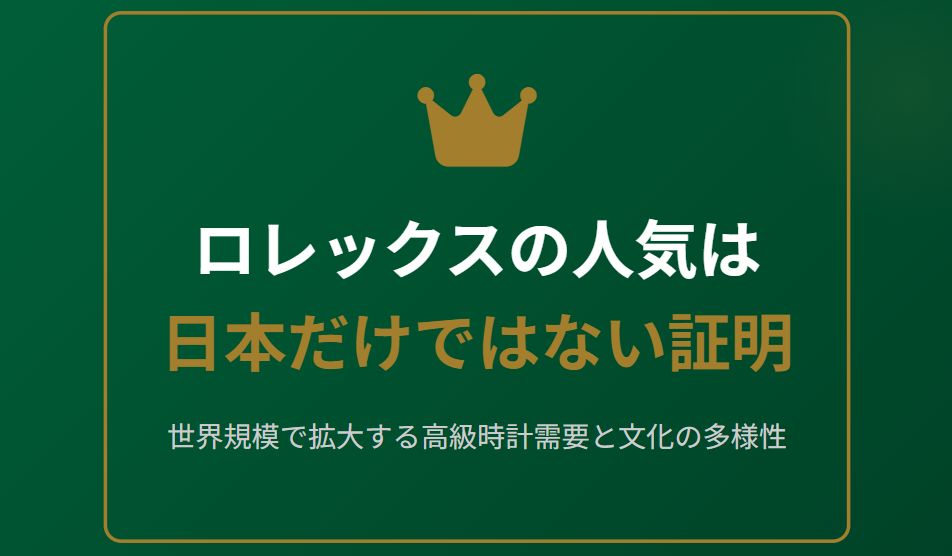 ロレックスの人気は日本だけではない証明