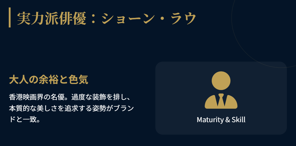 フレデリックコンスタント　実力派俳優のショーン・ラウ