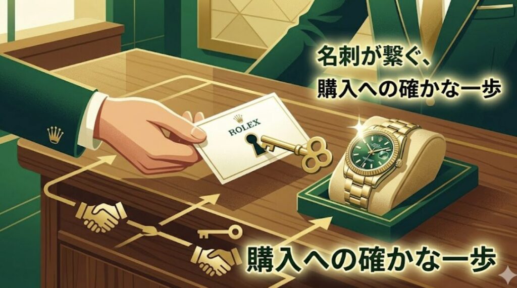 ロレックスで名刺もらえた！その意味と購入への近道２