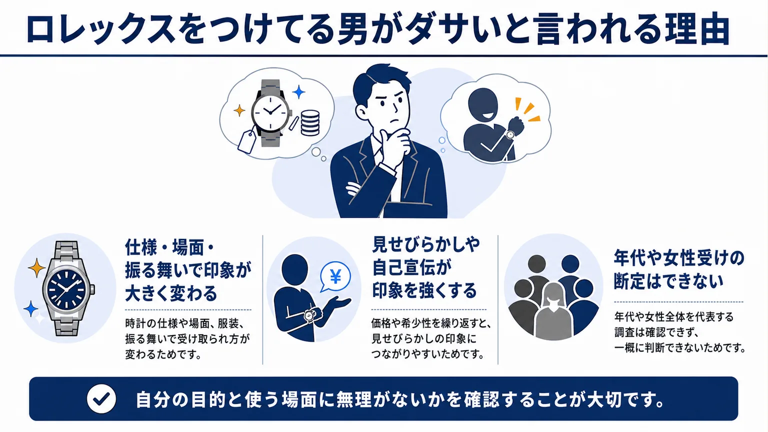 ロレックスをつけてる男がダサいと言われる理由