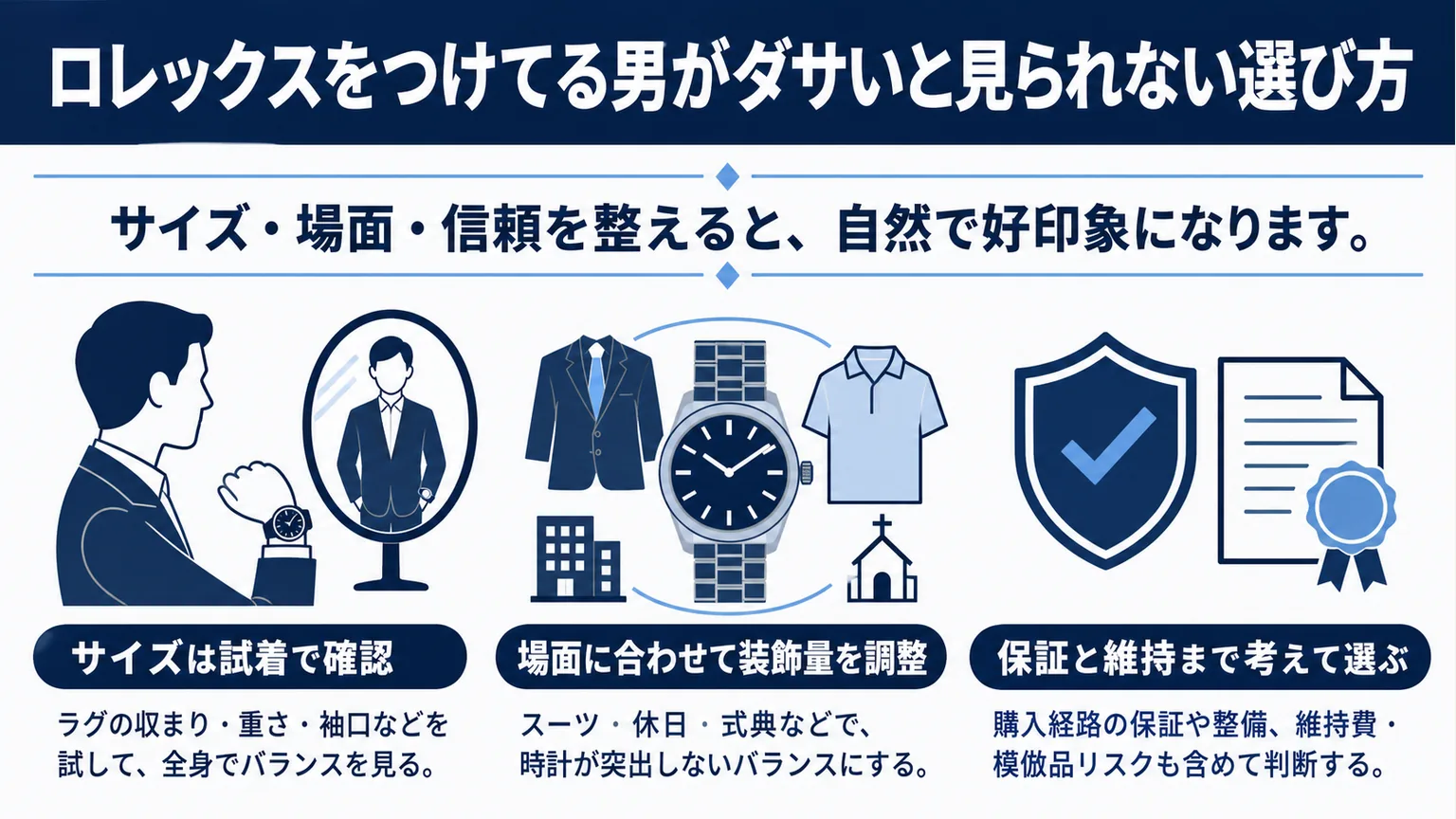 ロレックスをつけてる男がダサいと見られない選び方