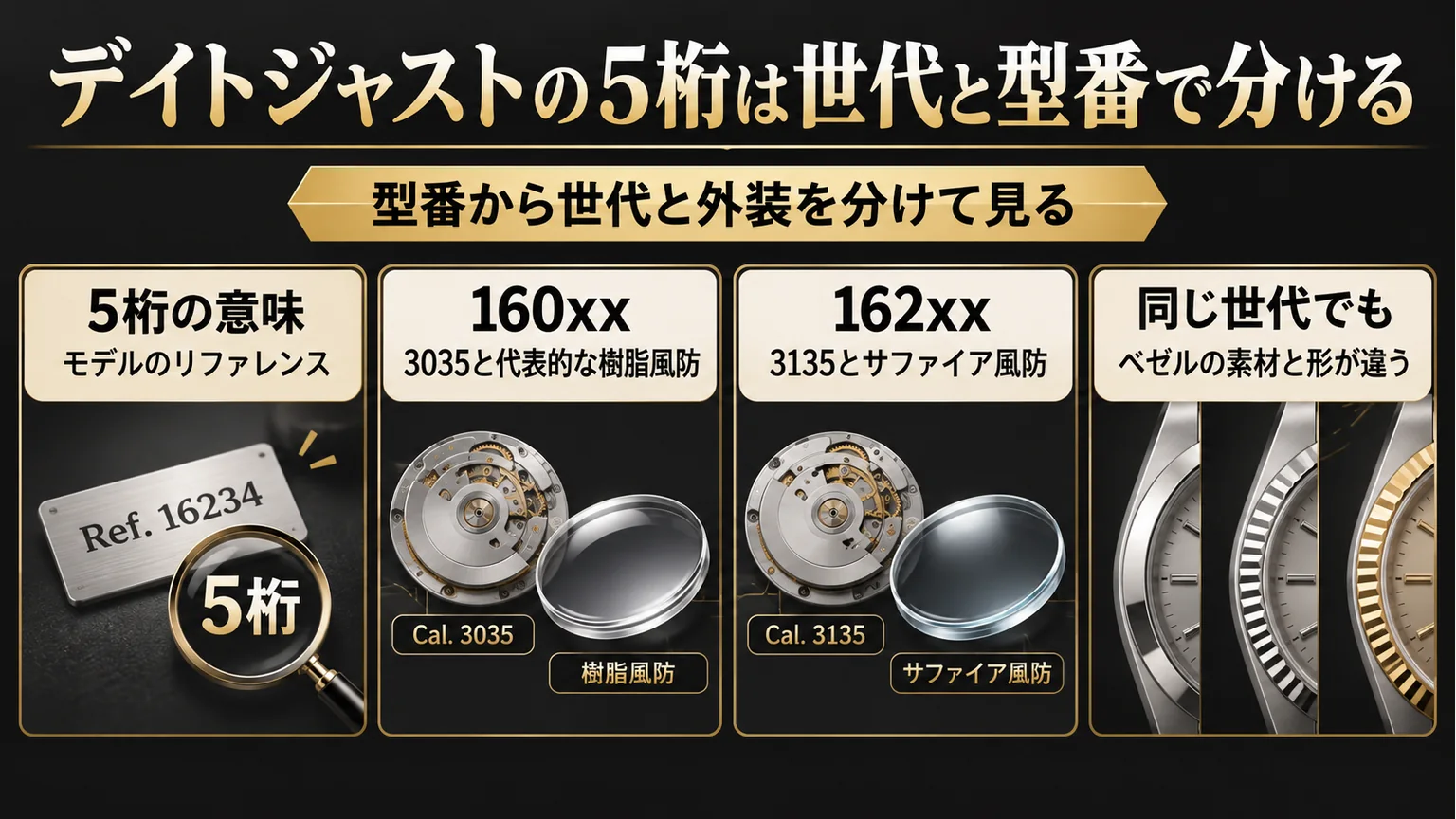 5桁の型番と160xx・162xxの世代差を整理した図解