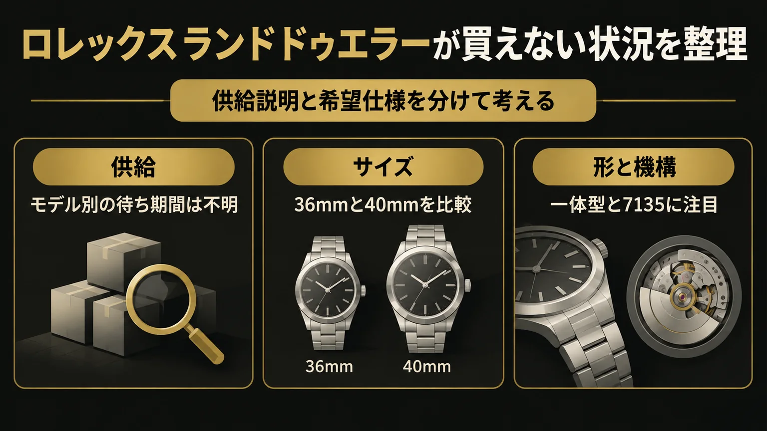 供給の説明とサイズや機構の選択を分ける図解