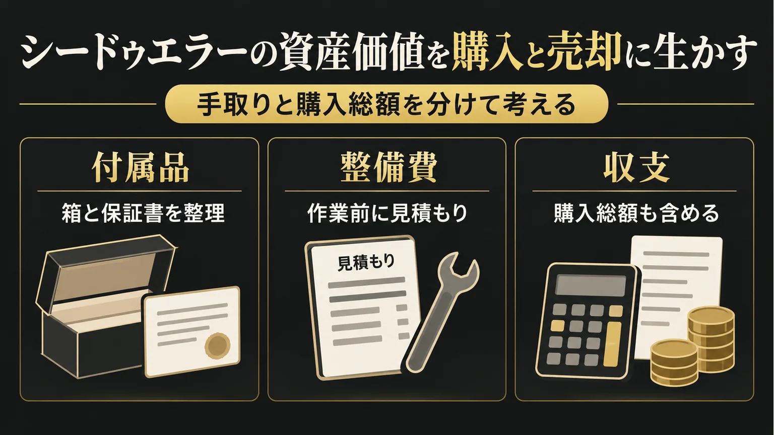付属品・整備費・収支を整理する図解