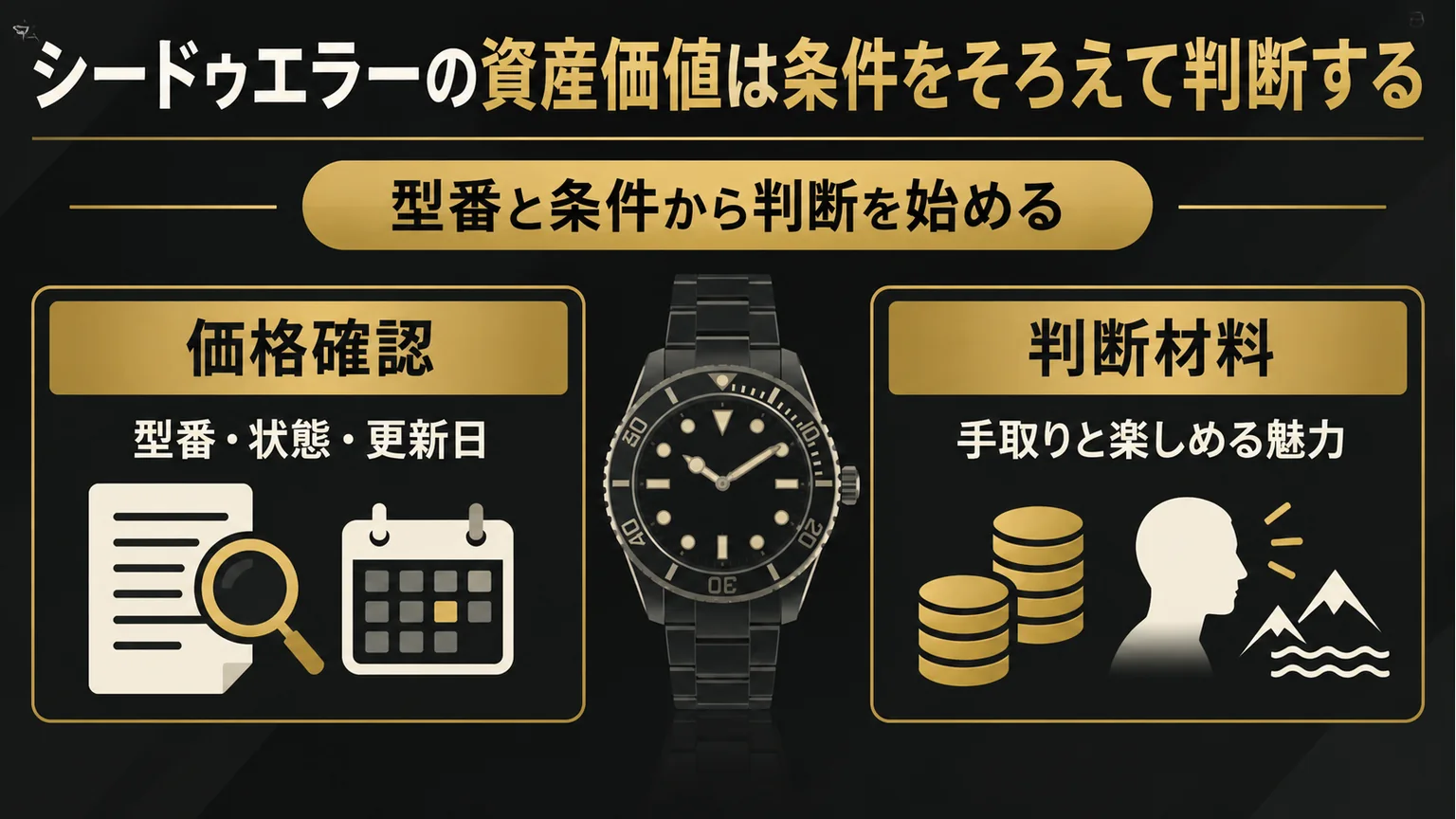 型番と条件、手取りと時計の魅力を合わせて判断する図解